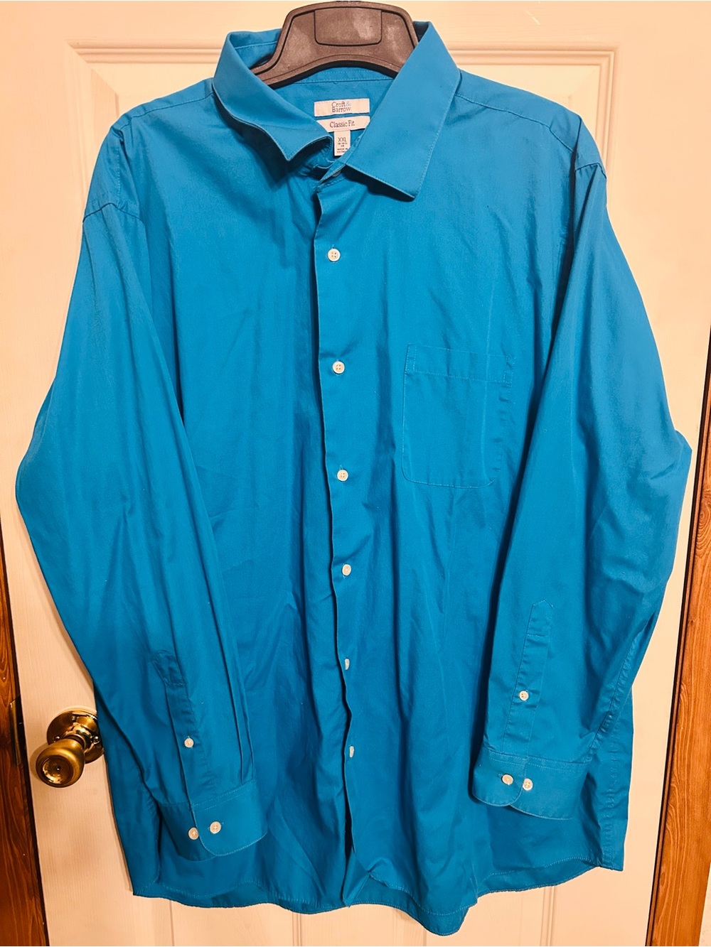 croft & barrow Teal Long-Sleeve Button-Down Dress Shirt